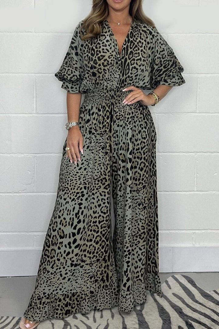 🔥HOT SALE-50% OFF💝👗Leopard print casual loose jumpsuit-2