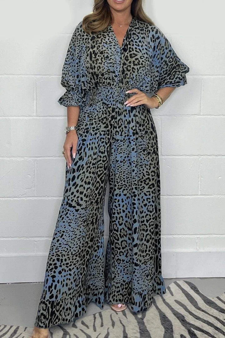🔥HOT SALE-50% OFF💝👗Leopard print casual loose jumpsuit-1