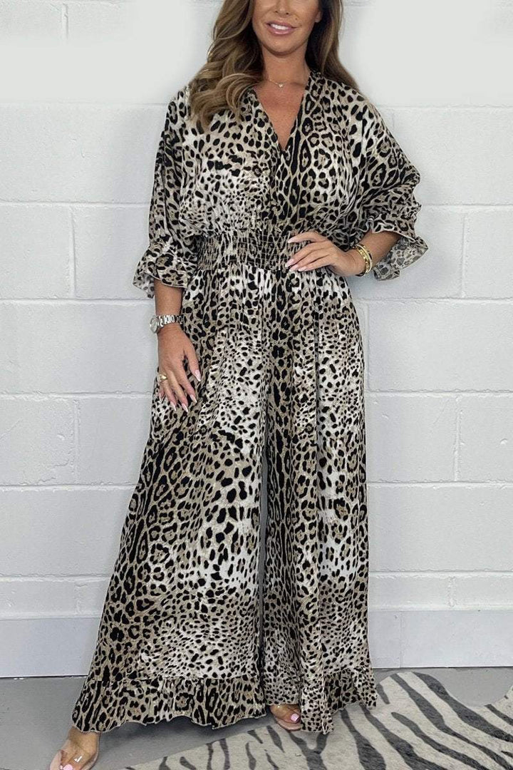 🔥HOT SALE-50% OFF💝👗Leopard print casual loose jumpsuit-3