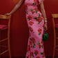🎉Hot Sale 49% OFF🥳Cheongsam Style Rose Floral Print Tiered Flare Sleeve Stretch Maxi Dress-5