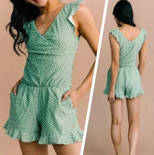 😍Swim Romper Built-in Bra & Shorts with Pockets👗-8