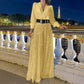 🔥HOT SALE-69% OFF💝Elegant long-sleeved blouse with V-neckline and wide sequinned jumpsuit trousers-7