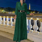 🔥HOT SALE-69% OFF💝Elegant long-sleeved blouse with V-neckline and wide sequinned jumpsuit trousers-9