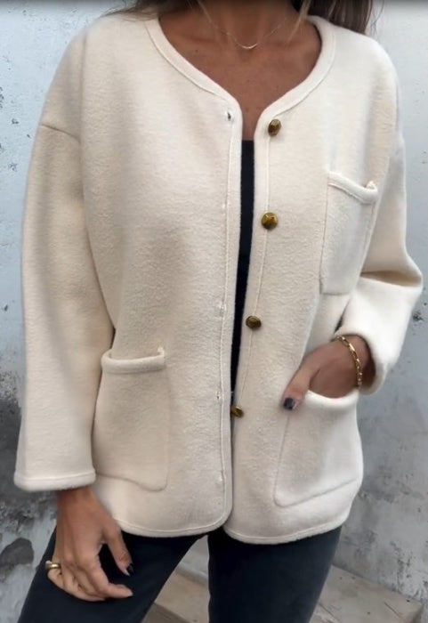 ✨Simple Temperament Metal Button Short Coat for women-1