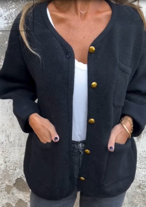 ✨Simple Temperament Metal Button Short Coat for women-2