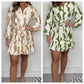 🌷Limited Time Offer 52% OFF🌷Casual Irregular Stripe Lapel Tie Waist Shirt Dress-7