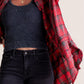 🔥Hot Sale 68% OFF🔥🏆Women's Mineral Washed Button Down Plaid Shirt-2