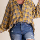 🔥Hot Sale 68% OFF🔥🏆Women's Mineral Washed Button Down Plaid Shirt-9