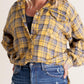 🔥Hot Sale 68% OFF🔥🏆Women's Mineral Washed Button Down Plaid Shirt-8