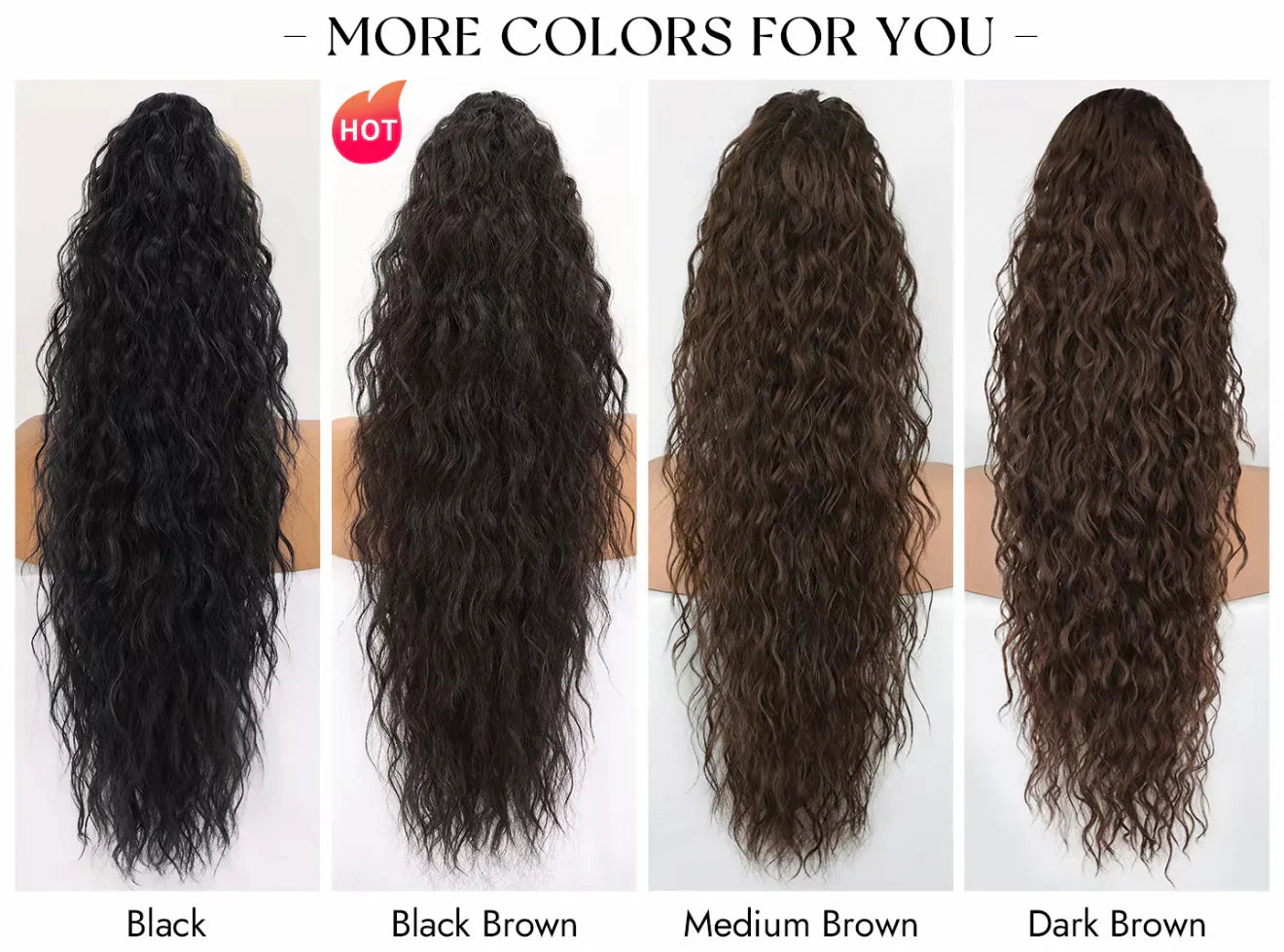 💜 LAST DAY PROMOTION - 50%OFF💜Curly Wavy Frizzy Hair Extension with Ponytail-20
