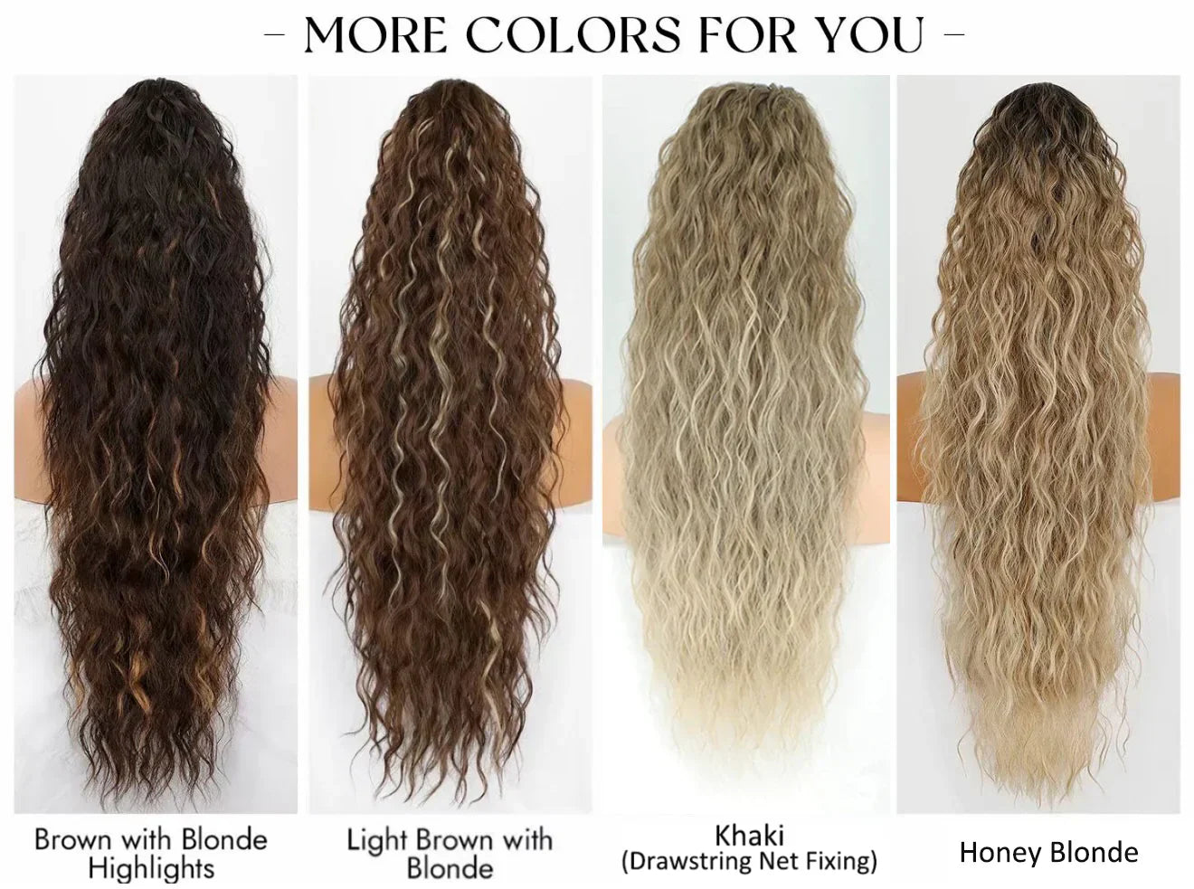 💜 LAST DAY PROMOTION - 50%OFF💜Curly Wavy Frizzy Hair Extension with Ponytail-21