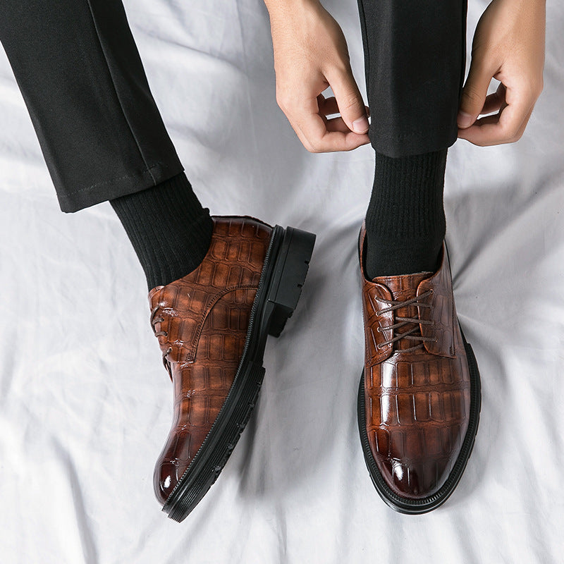 🎁Clearance Sale 53% OFF⏳Men's  Fashion Crocodile Print Casual Business Leather Shoes-2
