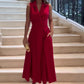 🔥Hot Sale 33% off💃Sleeveless Solid Color Lapel Midi Dresses✈️Buy 2 free shipping-11