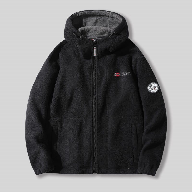 🎅🎄Christmas Early Sale 35% OFF🎄Men's Double-Faced Faux Fleece Warm Hooded Jacket-2