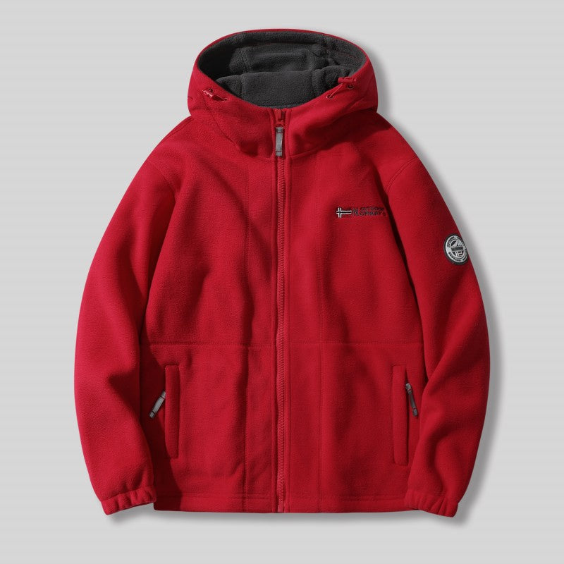 🎅🎄Christmas Early Sale 35% OFF🎄Men's Double-Faced Faux Fleece Warm Hooded Jacket-3