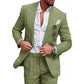 🔥HOT SALE 50% OFF🔥Men’s Breathable Linen Formal Suit Blazer and Pants 2-piece Set-3