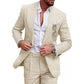 🔥HOT SALE 50% OFF🔥Men’s Breathable Linen Formal Suit Blazer and Pants 2-piece Set-4