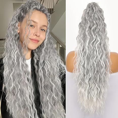 💜 LAST DAY PROMOTION - 50%OFF💜Curly Wavy Frizzy Hair Extension with Ponytail-11