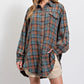 🔥Hot Sale 68% OFF🔥🏆Women's Mineral Washed Button Down Plaid Shirt-12