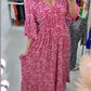🔥SUMMER SALE 53% OFF 👗New Floral Print V Neck-Long Dress