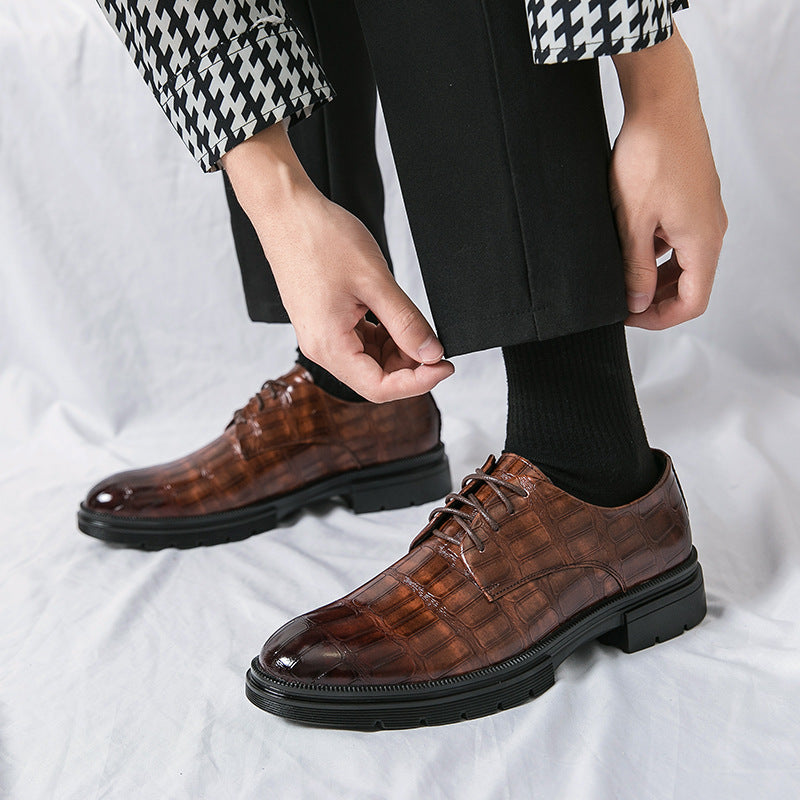 🎁Clearance Sale 53% OFF⏳Men's  Fashion Crocodile Print Casual Business Leather Shoes-4