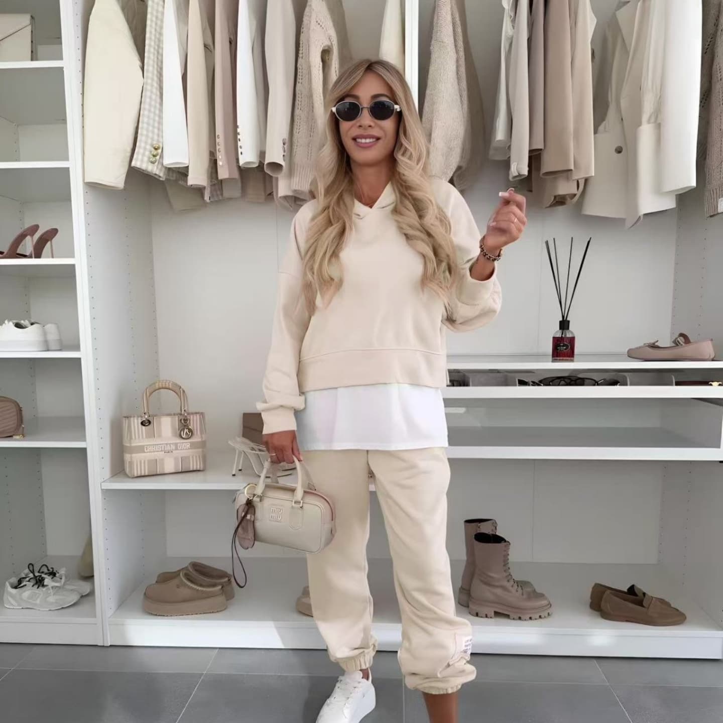 💜Women's Hooded Patchwork Casual Sweatshirt Suit-4