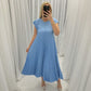 🔥HOT SALE🔥Sleeveless pleated simple solid colour dress-1