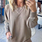 ✨HOT SALE 50% OFF🏆Women's Ribbed Accent Pocketed Pullover