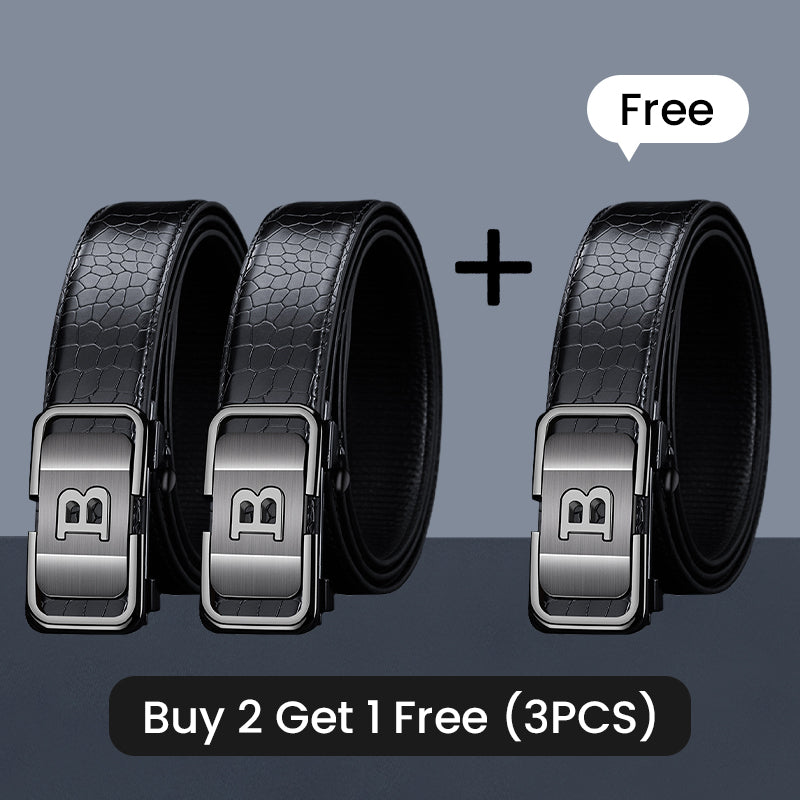 ✨New Arrival✨Men's Crocodile-Patterned Automatic Buckle Belt-16