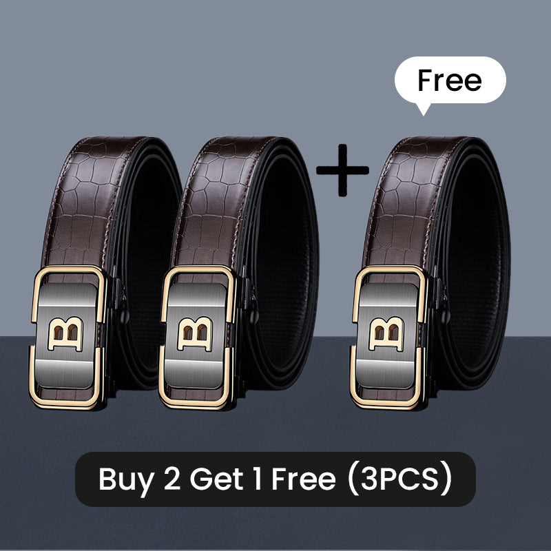 ✨New Arrival✨Men's Crocodile-Patterned Automatic Buckle Belt-13