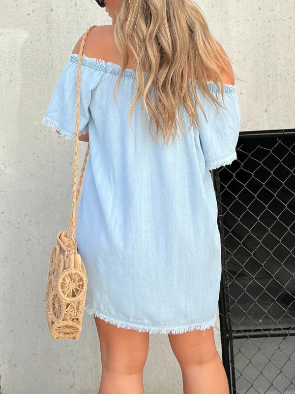 🔥HOT SALE💝Short Sleeve Casual Denim Dress（57% OFF）-3