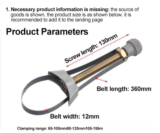 🔥USA NEW Auto Car Diameter Adjustable Oil Filter Removal Strap Wrench Tool-8