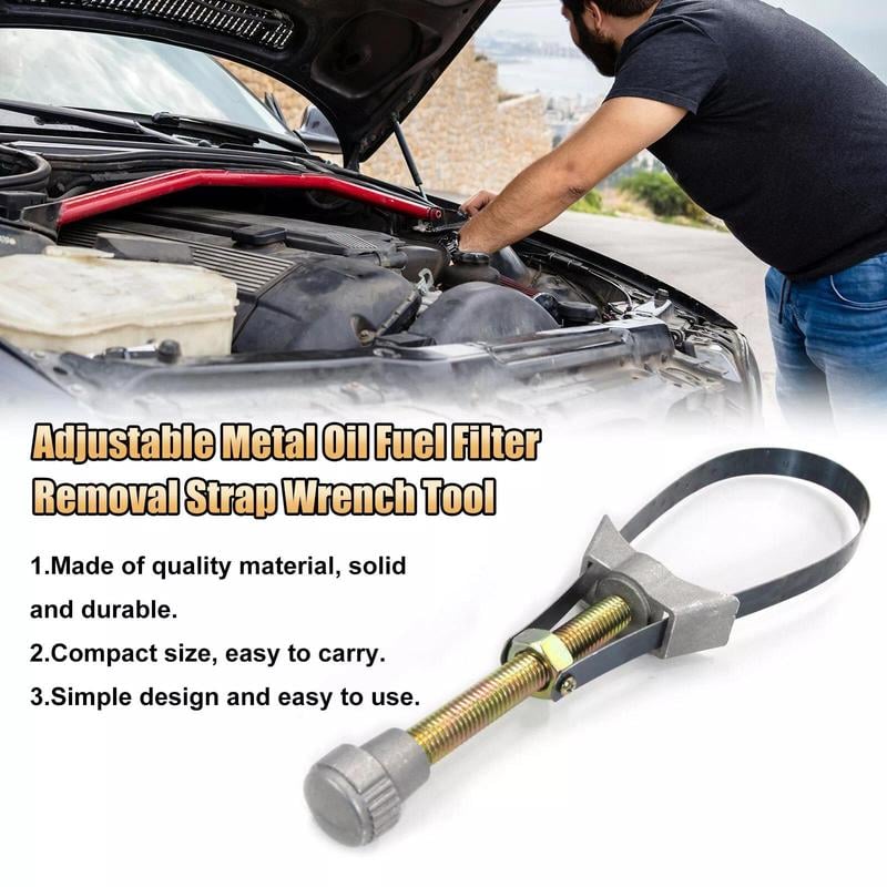 🔥USA NEW Auto Car Diameter Adjustable Oil Filter Removal Strap Wrench Tool-3