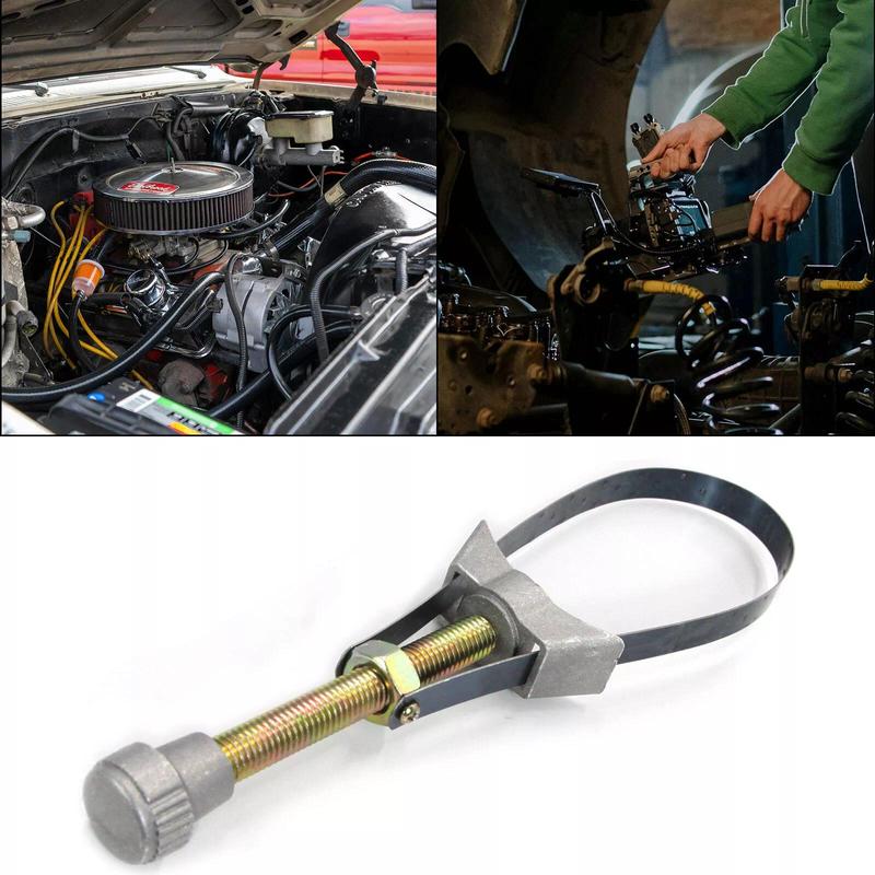 🔥USA NEW Auto Car Diameter Adjustable Oil Filter Removal Strap Wrench Tool-1