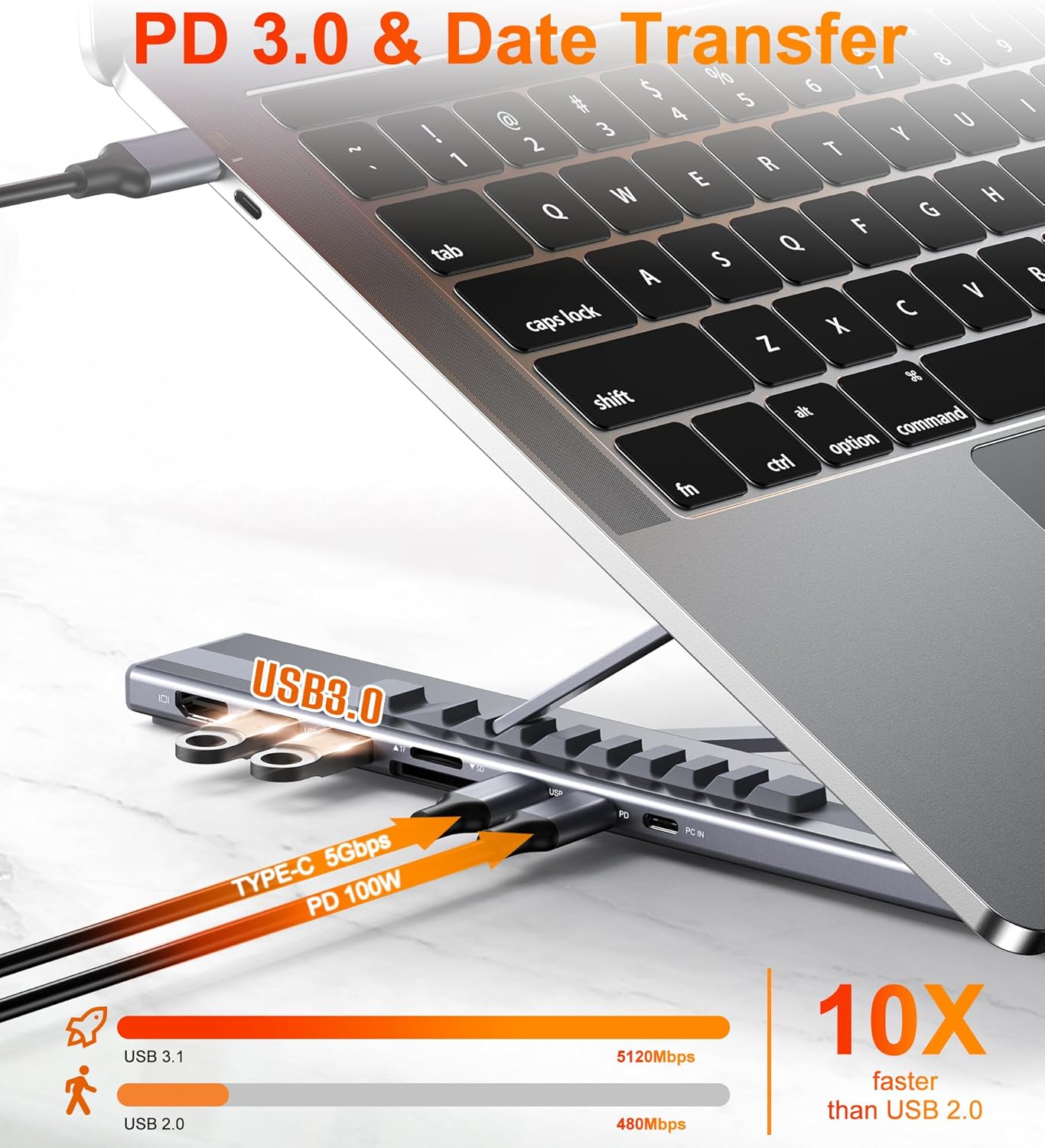 USB C Laptop Stand with Docking Station-10