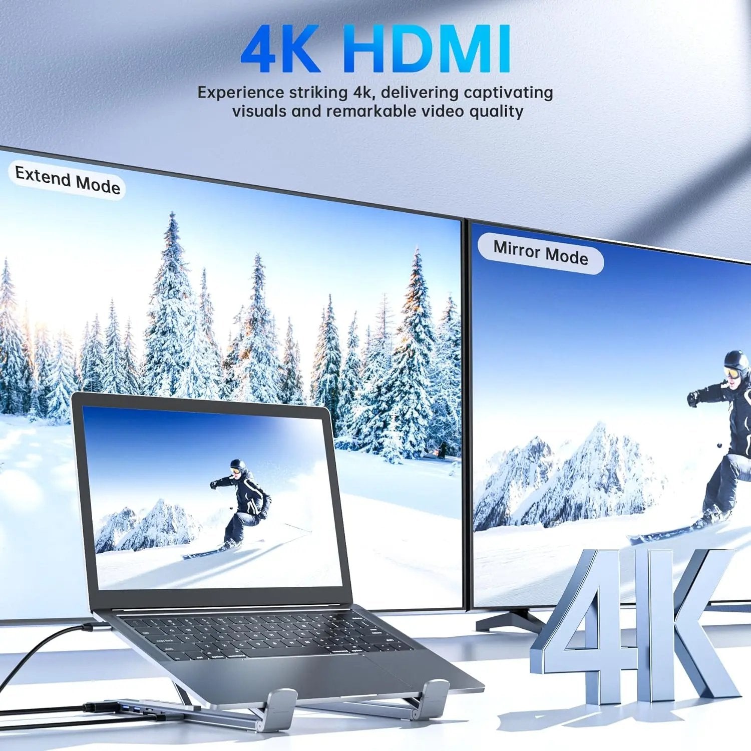 USB C Laptop Stand with Docking Station-6