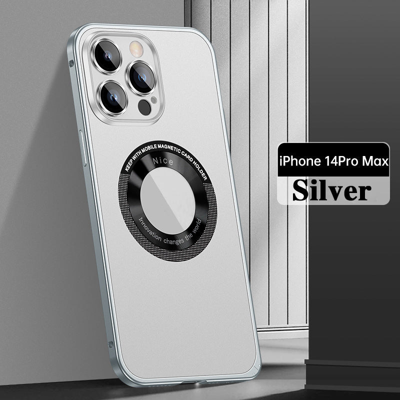 Magnetic Attraction Spring Buckle Metal Frame Case Cover For iPhone-10