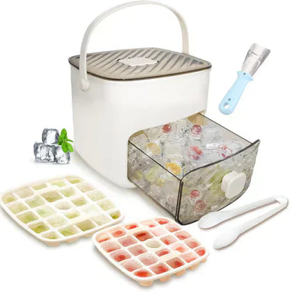 🧊✨ Ice Cube Maker with Storage Box – Button Release, Leak-Proof, 48 Cubes at Once 🏠
