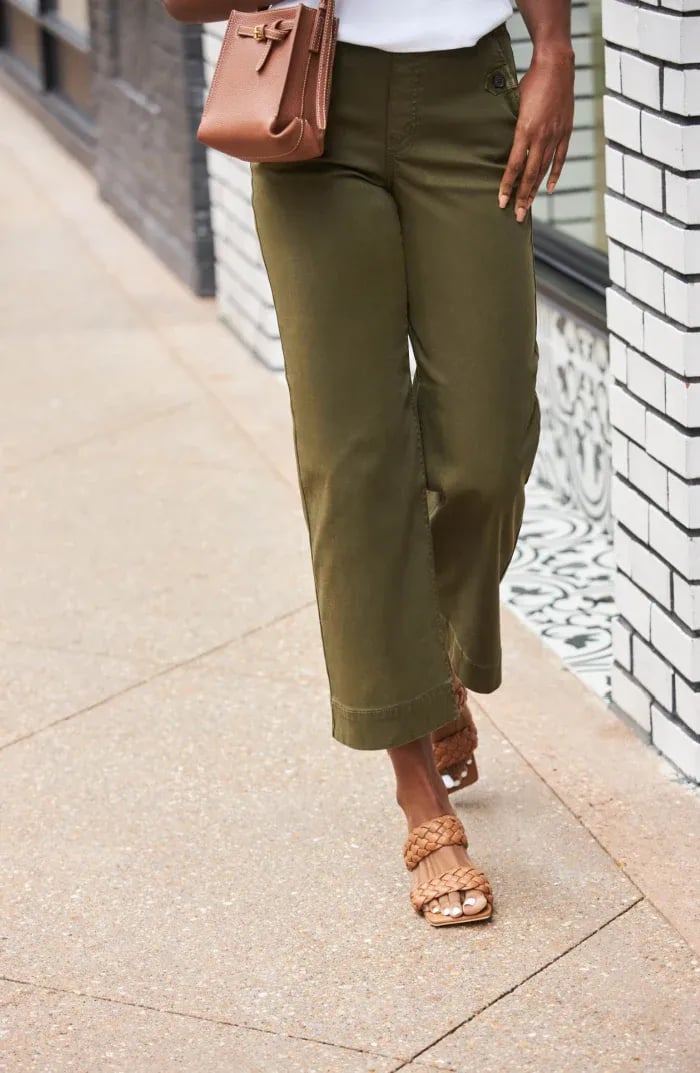 🔥2024 HOT SALE🔥Stretch Twill Cropped Wide Leg Pants-22