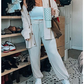 ⏳Limited Sale 50% OFF🌸Women's Knitted Buttoned Jacket and Pants Two-piece Set-8