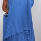 💖LAST DAY SALE 50% OFF💖Laney Pleated Short Sleeve Irregular Midi Top and Elastic Waist Wide Leg Pants Set✨-2