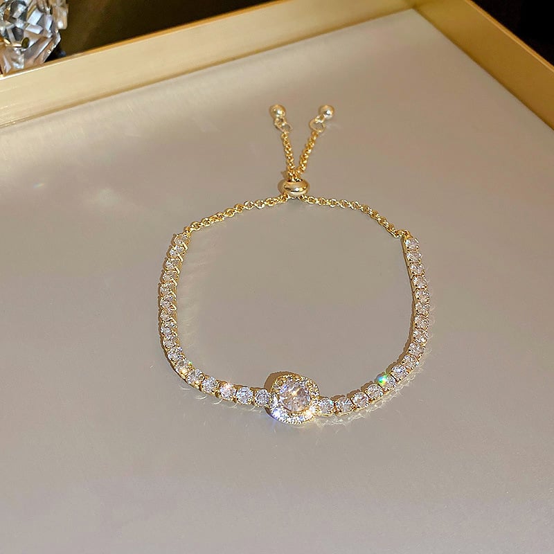 💖HOT SALE 50% OFF💖✨Copper Inlaid Cubic Zirconia Stone Bracelet, Exquisite Luxury Women Sparkly Accessory-7