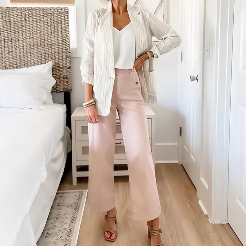 🔥2024 HOT SALE🔥Stretch Twill Cropped Wide Leg Pants-20