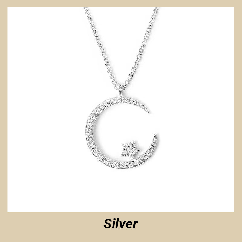 🖤Black Friday Sale:50% OFF🖤Bright Night: Moon Star Necklace🌙✨-9
