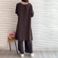 Women's Casual 2-piece Suit with Round Neckline-2
