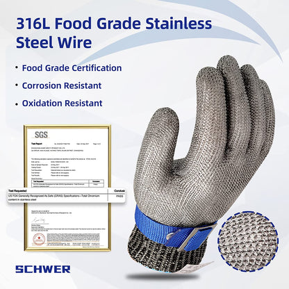 🧤 Stainless Steel Mesh Glove – Highest A9 cut level – Perfect for butchers & chefs – no more knife accidents! 🔪🚫
