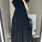 🔥HOT SALE🔥Sleeveless pleated simple solid colour dress-11