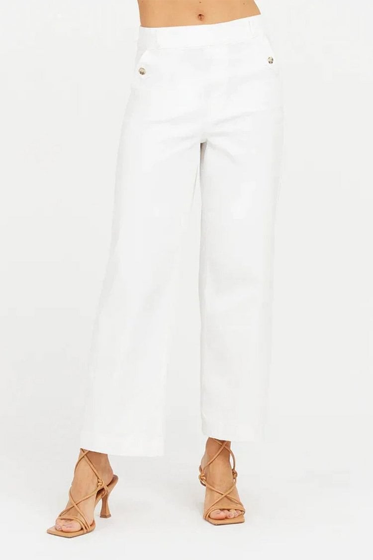 🔥2024 HOT SALE🔥Stretch Twill Cropped Wide Leg Pants-3