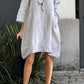 💝Casual solid color cotton and linen dress