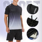 ☀️💦Men’s Loose-Fit Breathable Quick-Drying Athletic T-Shirt & Shorts Tracksuit-5